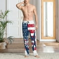 thumbnail image 2 of Logiee bass fish with the USA flag Print Pajama Pants for Men,Men’s Pajama Bottoms,Mens PJ Pants with Pockets & Button Fly-Small, 2 of 6