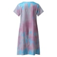 thumbnail image 4 of SZXZYGS Robes Midi pour Femmes Manches Longues Ligne A Mode Dégradé Rose Imprimé Col en V Manches Courtes Robe Ample Robe de Vacances 2024, 4 of 5