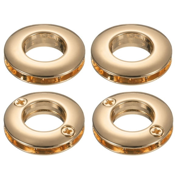 Uxcell Zinc Alloy Screw Eyelet Grommets, 1/2" Metal Rings for Curtain Bag Loop Handle Connector Accessories(Light Gold)
