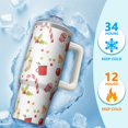 thumbnail image 4 of Christmas Reindeer 30oz Stainless Steel Tumbler with Handle and Straw, Winter Holiday Coffee Mug, Leak Proof Travel Cup Gifts for Women Men, 4 of 5