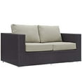thumbnail image 6 of Modway Convene 4 Piece Set Outdoor Patio with Fire Pit in Espresso Beige, 6 of 9