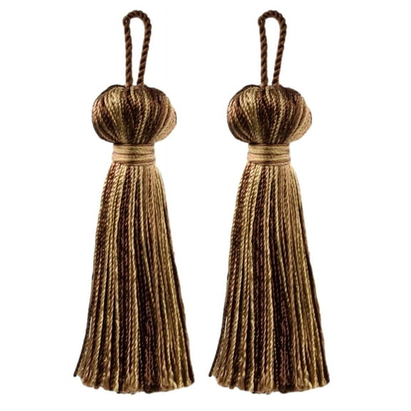 3" (7.5cm) Small Bell Tassel | Craft Tassel # BT3,, Blonde Brown #PR03 (Chocolate Brown, Golden Beige) Set of 2