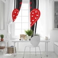 thumbnail image 5 of Valentine's Day Blackout Curtains for Bedroom, Red Love Hearts Romantic Black Striped Thermal Insulated Kitchen Drapes with Grommets, Light Blocking Window Treatment, 2 Panels 42" x 63", 5 of 7