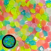 HXRH Multi-Color Luminous Stones,500 Pcs Mini Artificial Moss Rocks,Glow in The Dark Glass Rocks,for Garden Lawn Yard Landscaping Walkway Pathway Vase Flower Pot Fish Tank Decor