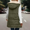 thumbnail image 4 of Usmixi 2023 Winter Womens Plush Vest Womens Double Side Wearable Plush Vest Coat Casual Solid Sleeveless Hooded Outerwear Open Zip up Loose Puffer Quilted Jackets with Pocket Up to 65% off, 4 of 7