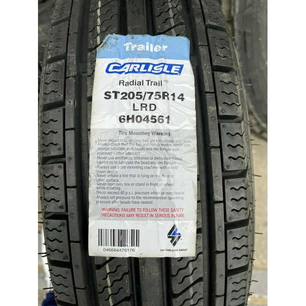 (1) NEW Carlisle Radial Trail HD Trailer Tire ST205/75R14 LRD 6H04561