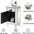 thumbnail image 4 of Tabaray Silver Nightstand Set of 2, Nightstand Mirror with 1 Drawer and 1 Door Silver Night Stand for Bedroom Bedside Table with Storage, 4 of 15