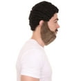 thumbnail image 5 of HPO Adult Men's Brown Fake Beard & Mustache – Short Synthetic Facial Hair for Halloween & Cosplay, 5 of 6