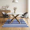 thumbnail image 3 of ODIKA Striped Nautical Navy Cabana Wide Alternating Bands Awning Sriped for Guest Room, Lounge, Apartment, Non-Slip Low Profile, 3 of 7