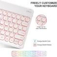 thumbnail image 4 of iPad Pro 12.9 inch Case with Keyboard Compatible for iPad 12.9-inch 2022/2021/2020 (6th/5th/4th Gen) with Pencil Holder,Smart Folio Tablet Cover with 7 Color Backlit Detachable Wireless Keyboard(Pink), 4 of 11
