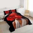 thumbnail image 3 of Homewish Black Girl 3 Pieces Queen Comforter Set For Teens Female Adults,Chic Flowers Ultra Soft Bedding Sets,Fashion Modern Bedding Comforter Set,Lightweight Room Decor,Reversible, 3 of 8
