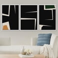 thumbnail image 2 of PixonSign Framed Canvas Print Wall Art Set Geometric Mid-Century Black Figure Collage Abstract Shapes Illustrations Modern Art Boho Decorative for Living Room, Bedroom, Office - 16"x24"x3 WHITE, 2 of 5