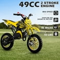 thumbnail image 4 of Gpower Gasoline 49cc Dirt Bike for Kids 6-15,2-Stroke Gas Power Mini Dirt Bike,Yellow, 4 of 7