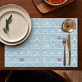thumbnail image 4 of Blue Christmas Tree Pattern Summer Placemats Table Placemats Set Of 6-Linen Kitchen Washable Placemats Table Mats 11.8"x17.7" Non-Slip Heat Resistant, 4 of 5