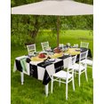 thumbnail image 4 of Outdoor Tablecloth with Umbrella Hole,Farm Lemon Leaves Plaid Black Back Spillproof Waterproof Table Cloth Zippered Table Covers,Summer Fruit Retro Letter Washable Tablecloths for Picnic/Patio, 4 of 6