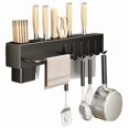 thumbnail image 1 of Car Bon Steel Utensil Rack - Space Saving Kitchen Organizer with Hooks and Hanging Bar for Optimal Storage Solutions, 1 of 4