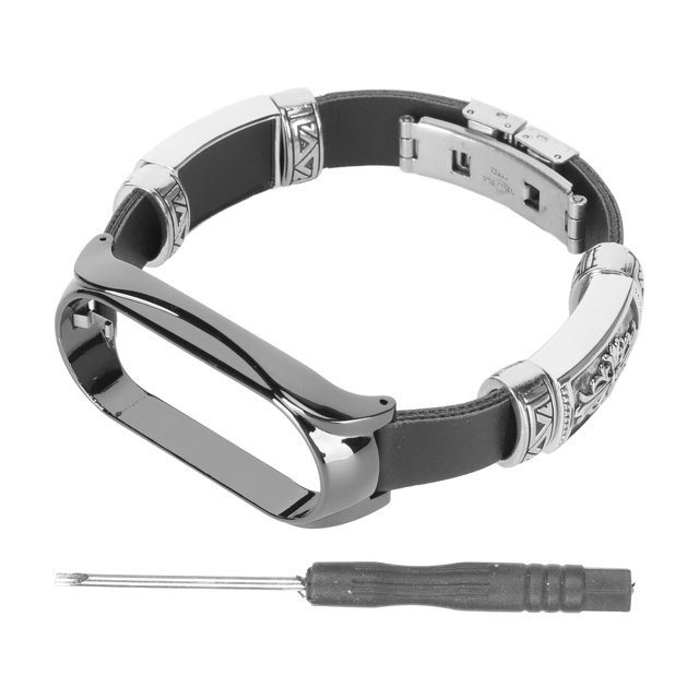 Smartwatch Pulseras Vintage DIY Hebilla Pulsera Correa de repuesto para Xiaomi 7 Negro