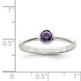 thumbnail image 2 of 925 Sterling Silver Purple Round Bezel Cubic Zirconia Ring, 2 of 2