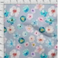 thumbnail image 3 of oneOone Silk Tabby Fabric Flower Watercolor Print Fabric By The Yard 42 Inch Wide, 3 of 4