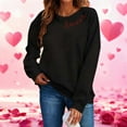 thumbnail image 2 of Valentine's Day Couple Sweatshirt Gift - Love Heart Printed Crewneck Pullover for Women, Casual Long Sleeve Loose Fit Top, 2026 Romantic Comfy Matching Wear, 2 of 8