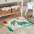 thumbnail image 2 of FJPT Non Slip Flannel Polyester Floor Mat Sea Turtle Design Loring Over Azur Arjing Decorative Rug For Bathroom Kitchen Bedroom 31.5x19.7 inch, 2 of 5