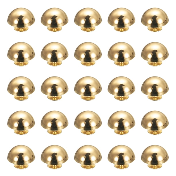 Uxcell 25 Pcs Remaches Redondos, Remaches Decorativos de Metal de 15mm, Dorado