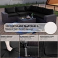 thumbnail image 5 of Gotland Outdoor Patio Furniture Set 12Pcs Sectional Rattan Sofa Set Wicker 10 Cushion 2 Table, Black, 5 of 7