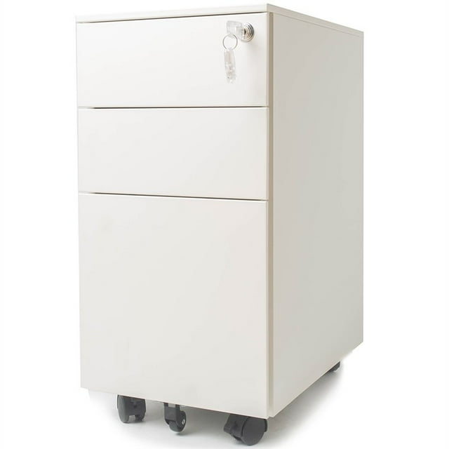 Armoire de Rangement à 3 Tiroirs en Blanc