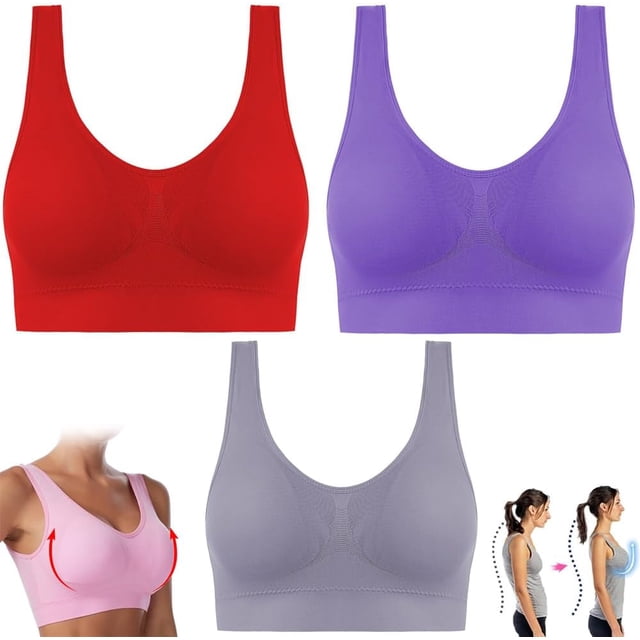 Cozycurve Sujetador sin costuras, sujetadores deportivos suaves y cómodos antiflacidez para mujer, sujetador push up que suaviza la espalda