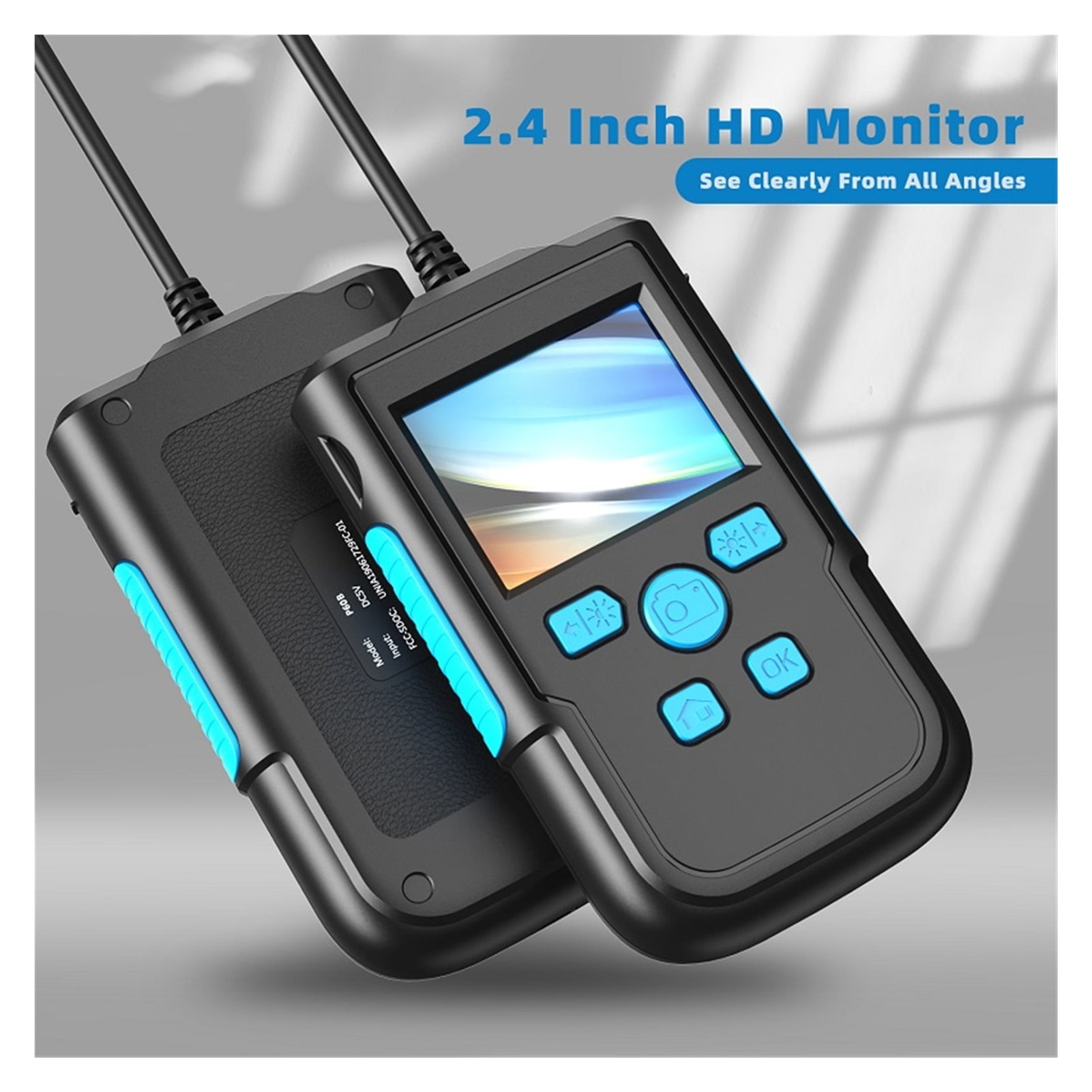 P60 Industrial Endoscope Camera 8MM Lens 2.4 Inch IPS Screen Borescope HD1080P Rigid Cable Waterproof LED Lights 2600mAh Battery , User-Friendly Borescopes