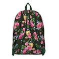 thumbnail image 3 of Retro Rustic Sunflower Backpack&nbsp;- Farmhouse Country Waterproof Bookbag, Yellow Floral Pattern with Wildflowers & Bee Illustration, 3 of 5