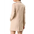 thumbnail image 4 of INSPIRE CHIC Women's Notched Lapel Double Breasted Faux Suede Trenchcoat M Apricot, 4 of 9