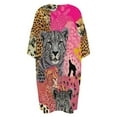 thumbnail image 5 of Pink Cheetah Collage Vibrant Wildcats Sleepshirts For Sleeping Travels Loose Sleepdress Pajama Dress Soft Nightdress Sleepwear, 5 of 7