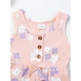 thumbnail image 5 of FEORJGP Kids Girl Summer One-piece Rompers 6M 12M 18M 2T 3T 4T Toddler Baby Sleeveless Overalls Casual Floral Print Jumpsuits Infant Little Girls Fashion Casual  Cute Clothes for Newborn Daily, 5 of 9