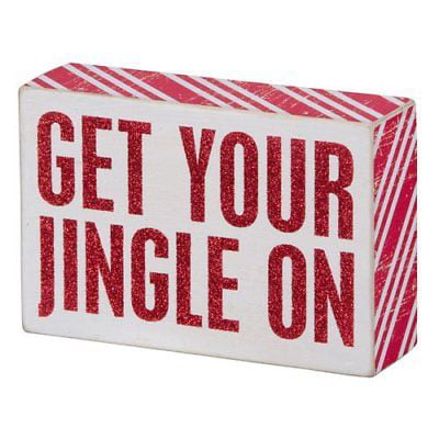 UPC 883504221238 product image for GET YOUR JINGLE ON Wooden Box Christmas Sign 5.75