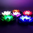 thumbnail image 3 of AMERTEER 28cm Fake Lotus Flower LED Swimming Pool Garden Pond Floating Floral Lamp, 3 of 9