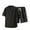 Black, variant on VBTAPA Mens Cotton Linen 2 Piece Outfits Short Sleeve Button Up Shirt and Drawstring Shorts Matching Set Casual Beach Suit Summer Yoga Outfit Black XXXXXL