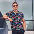 thumbnail image 4 of Balery Tropical Palm Leaves Camisa Polo de Hombre con Estampado, de Manga Corta y Tejido Medio, Camisa Tipo Golf Polo-Small, 4 of 6