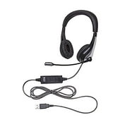 Califone NeoTech 1025MUSB On-Ear Stereo Headset with Gooseneck Microphone USB Plug Black