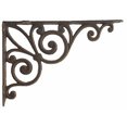 thumbnail image 2 of FLAG EMOTES Ribbon Fleur De Lis Cast Iron Wall Shelf Bracket Ornate Rust Brown 11.375" Deep Brace, 2 of 4