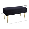 thumbnail image 3 of Ziva Black Velvet Storage Bench, 3 of 7