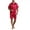 Red, variant on Kureaily Mens Solid Color Smooth Home Suit Two Piece Set Two-Pieces Loungewear