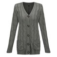 thumbnail image 5 of Pull Hiver Cardigan Manches Longues Boutonnage Ouvert sur le devant avec Poche, 5 of 5