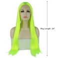 thumbnail image 2 of Unique Bargains Lace Front Wigs for Women 24" Fluorescent Green Long Straight Hair with Wig Cap, 2 of 6