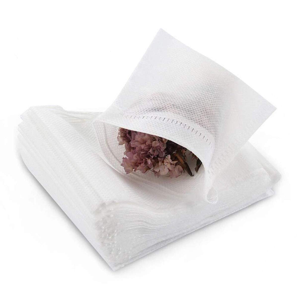 2.75 x 3.54 inch Golden Apple 400Pcs Disposable Tea Filter Bags Nylon Empty Herb Spice Seal Strainer with Drawstring for Loose Leaf Tea