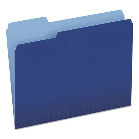 Colored File Folders 1/3-Cut Tabs: Assorted Letter Size Navy Blue/Light Blue 100/Box | Bundle of 2 Boxes