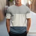 thumbnail image 7 of Afuyipoi Men's Color Block Sport Tee,Breathable Two-Tone Relaxed Athletic Shirts Gray 2XL, 7 of 7
