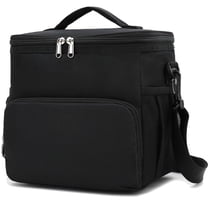 Fammart Insulated Lunch Bag for Adult/Women/Men, Reusable Lunch Box Cooler Soft Leakproof Tote, Thermal Meal Prep Lunch Pail with Adjustable Shoulder Strap for Picnic/School/Travel/Office,Black