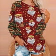 thumbnail image 4 of Up to 65 off!Lolmot Plus Size Merry Christmas Sweatshirts for Women Ugly Christmas Sweater Fleece Lined Graphic Shirts Funny 3D Print Oversized Crewneck Pullover Tops, 4 of 7