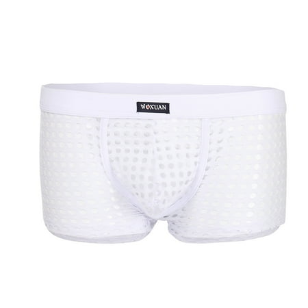 

Youmylove Men Sexy Underwear Boxer Briefs Mesh Breathable Underpants Fantasy Elegant Bridal Lingeries